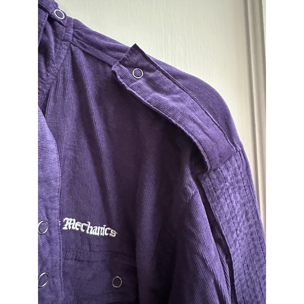 Vintage Live Mechanics Victory Is Certain Purple Mens Jacket Quilted Size L - Picture 10 of 11